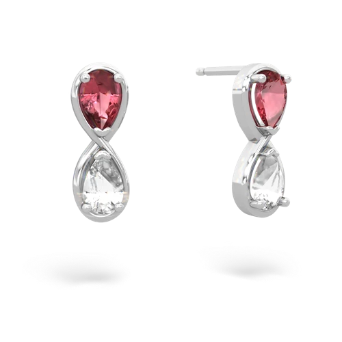 tourmaline-white topaz infinity earrings
