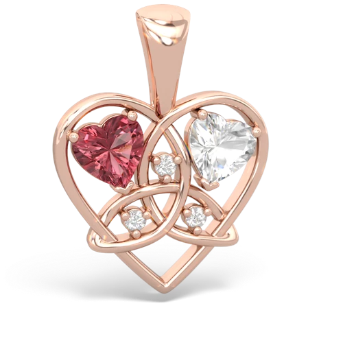 tourmaline-white topaz celtic heart pendant