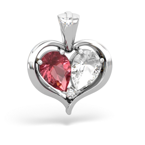 tourmaline-white topaz half heart whole pendant