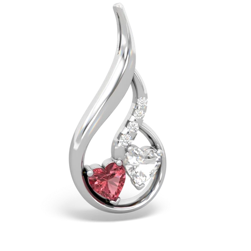 tourmaline-white topaz keepsake swirl pendant