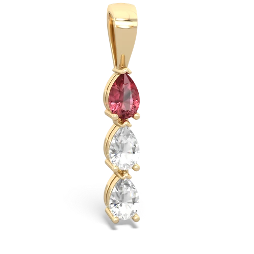 tourmaline-white topaz three stone pendant