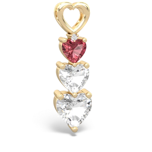 Pink Tourmaline Genuine Pink Tourmaline with Genuine White Topaz and Genuine Peridot Past Present Future pendant Pendant