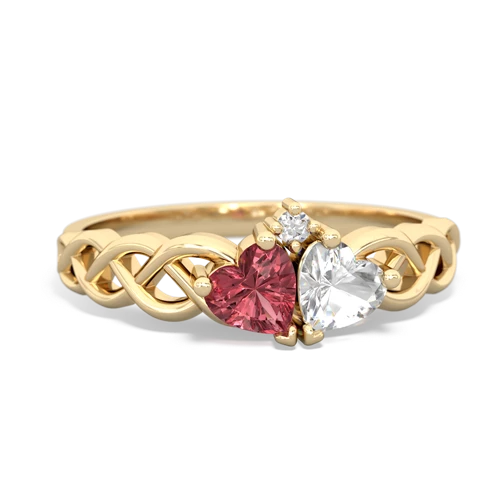 tourmaline-white topaz celtic braid ring