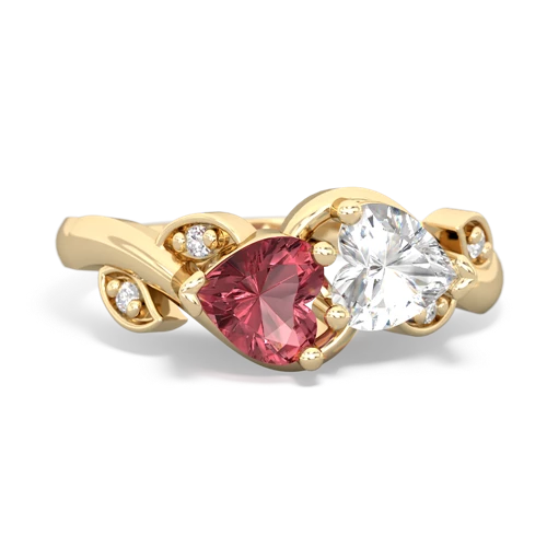 tourmaline-white topaz floral keepsake ring