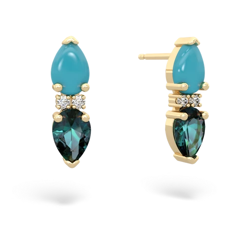 turquoise-alexandrite bowtie earrings