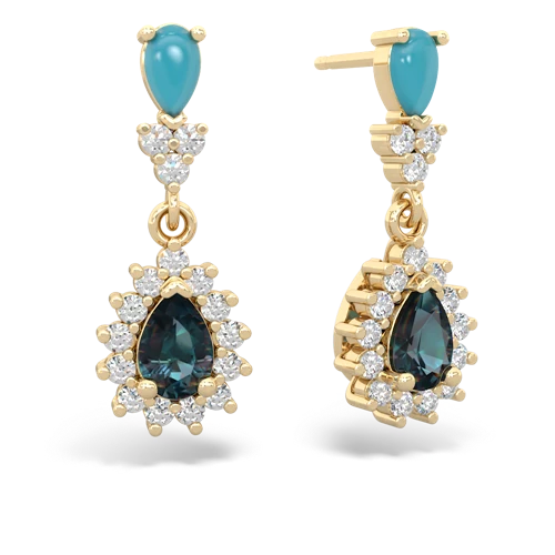 turquoise-alexandrite dangle earrings