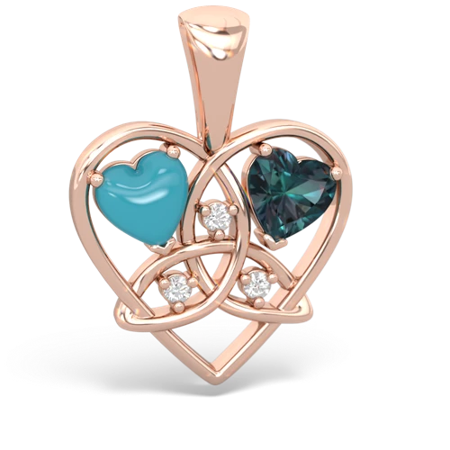 turquoise-alexandrite celtic heart pendant