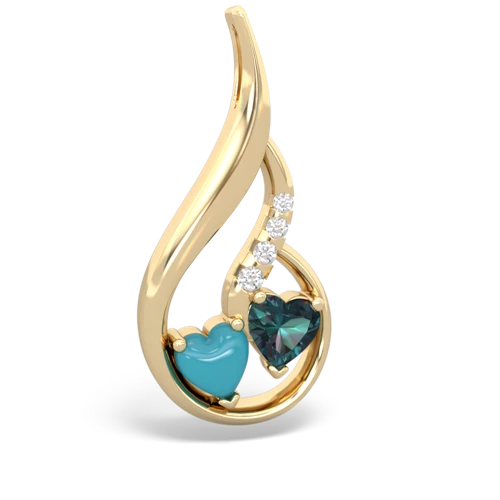 turquoise-alexandrite keepsake swirl pendant