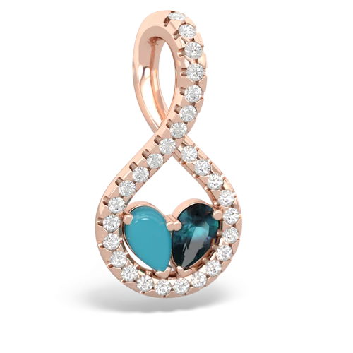 turquoise-alexandrite pave twist pendant