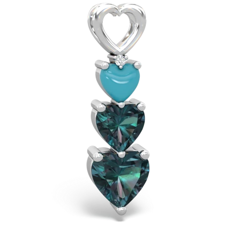 turquoise-alexandrite three stone pendant