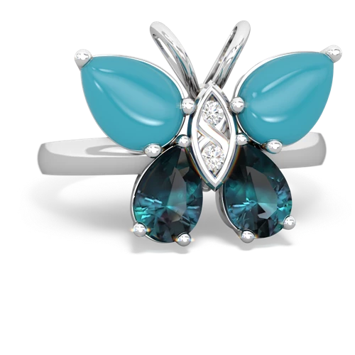 turquoise-alexandrite butterfly ring