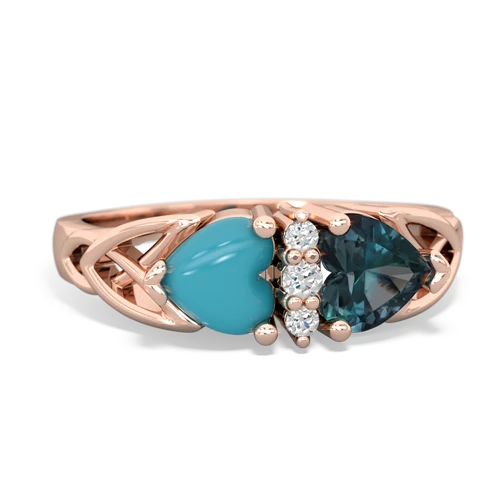 turquoise-alexandrite celtic ring