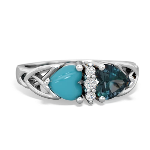 turquoise-alexandrite celtic ring