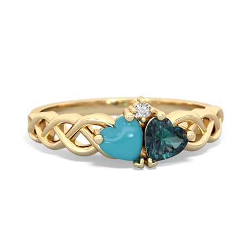 turquoise-alexandrite celtic braid ring