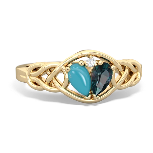 turquoise-alexandrite celtic knot ring