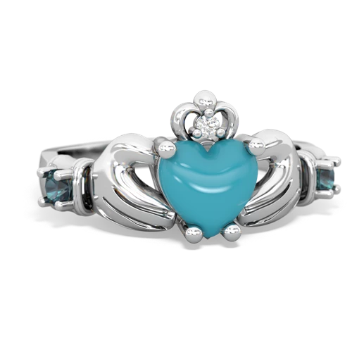 turquoise-alexandrite claddagh ring