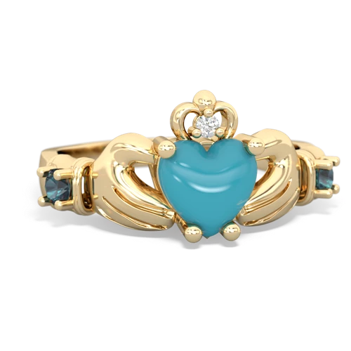 turquoise-alexandrite claddagh ring