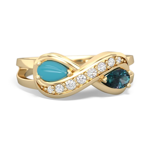 turquoise-alexandrite diamond infinity ring