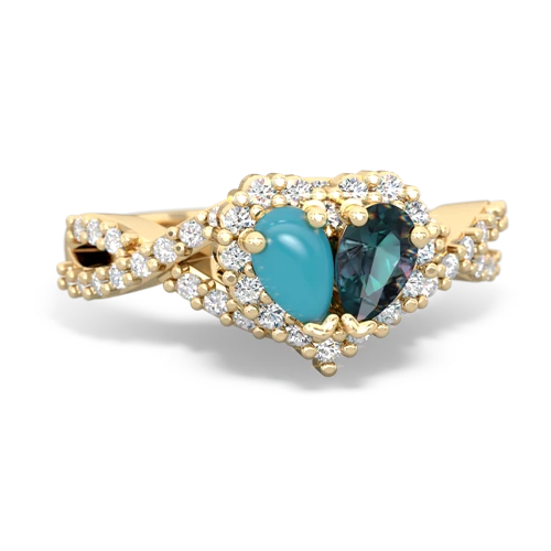 turquoise-alexandrite engagement ring