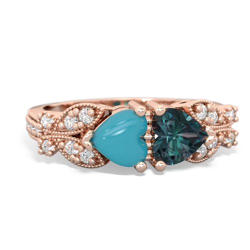 turquoise-alexandrite keepsake butterfly ring