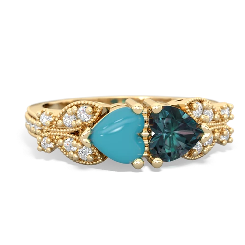 turquoise-alexandrite keepsake butterfly ring