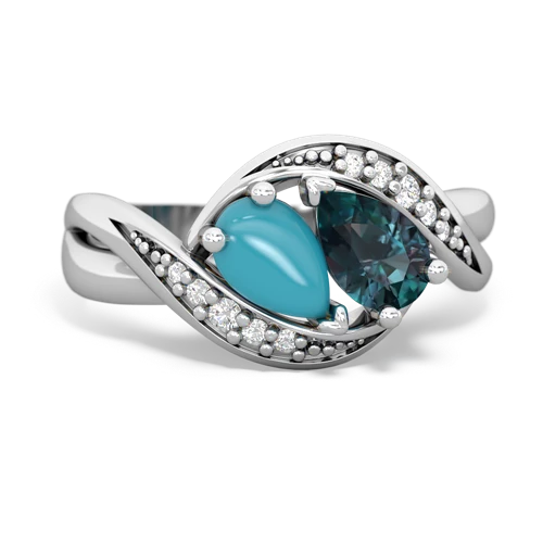 turquoise-alexandrite keepsake curls ring