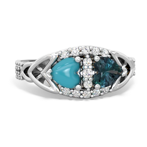 turquoise-alexandrite keepsake engagement ring