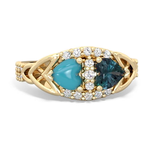 turquoise-alexandrite keepsake engagement ring