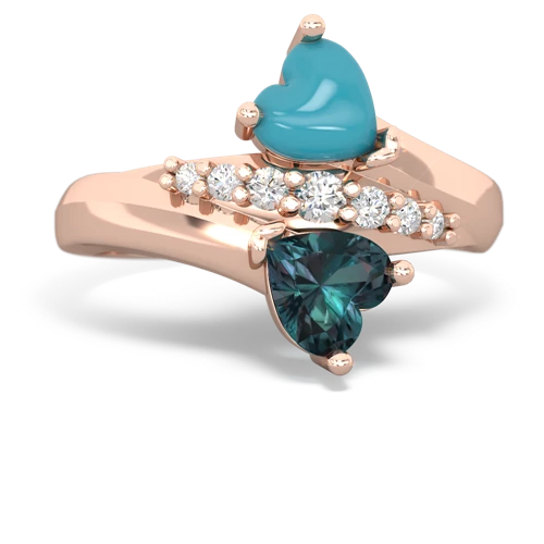 turquoise-alexandrite modern ring