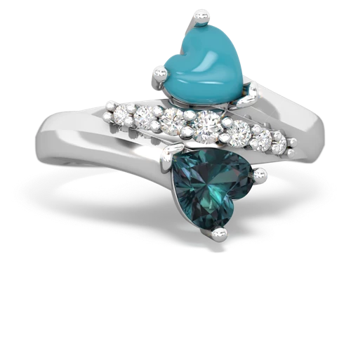 turquoise-alexandrite modern ring