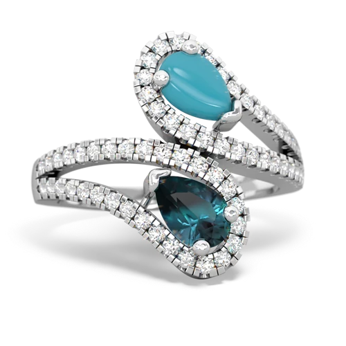 turquoise-alexandrite pave swirls ring