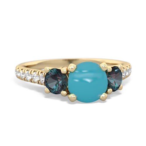 turquoise-alexandrite trellis pave ring