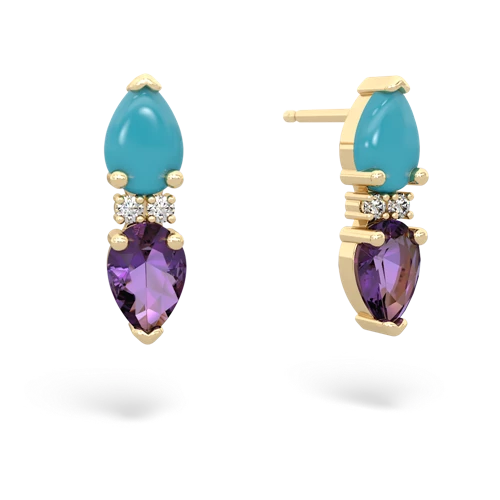 turquoise-amethyst bowtie earrings