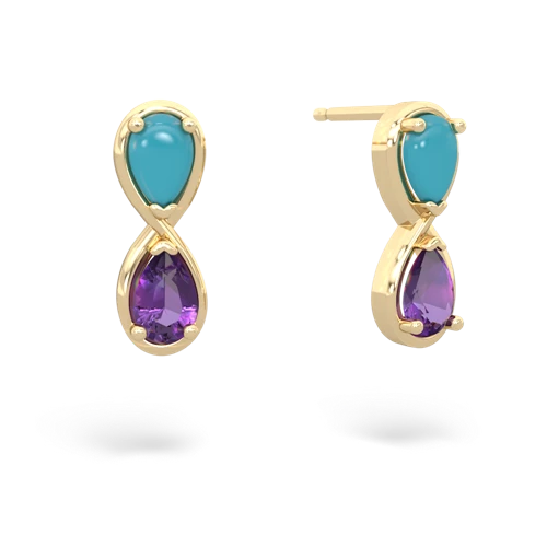 turquoise-amethyst infinity earrings