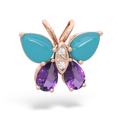 turquoise-amethyst butterfly pendant