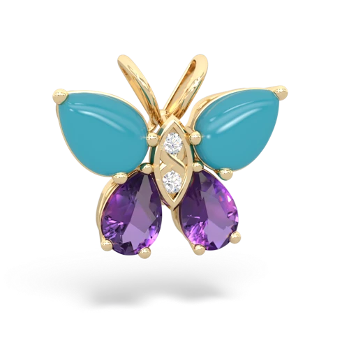 turquoise-amethyst butterfly pendant