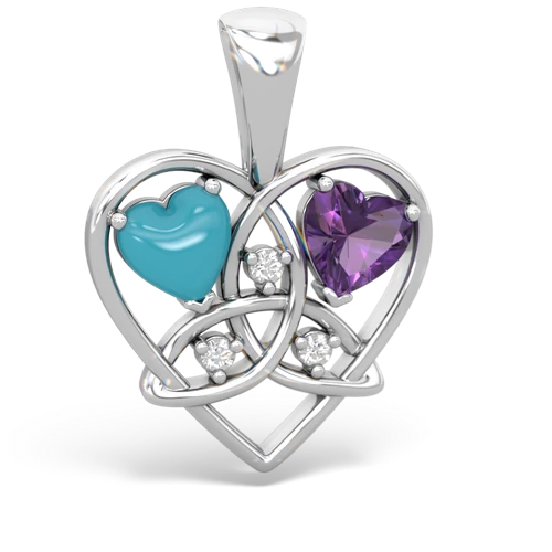 turquoise-amethyst celtic heart pendant