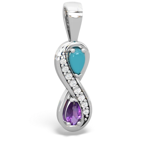 turquoise-amethyst keepsake infinity pendant