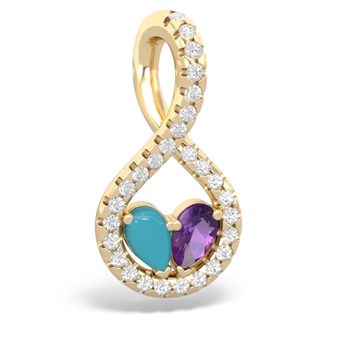 turquoise-amethyst pave twist pendant