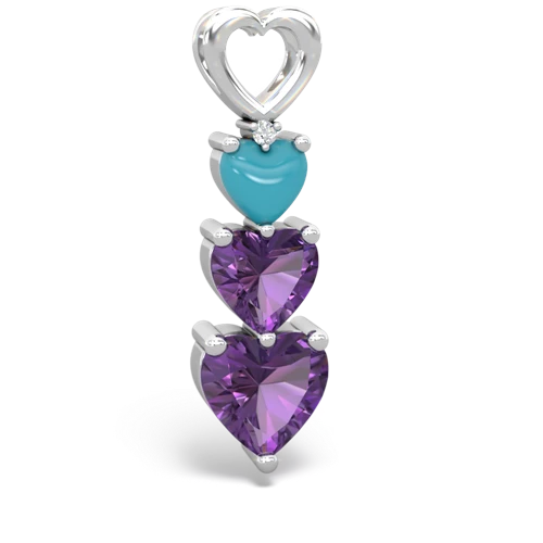 turquoise-amethyst three stone pendant