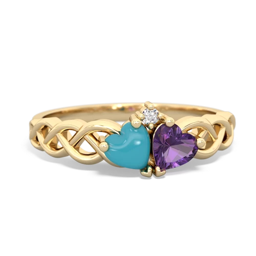 turquoise-amethyst celtic braid ring