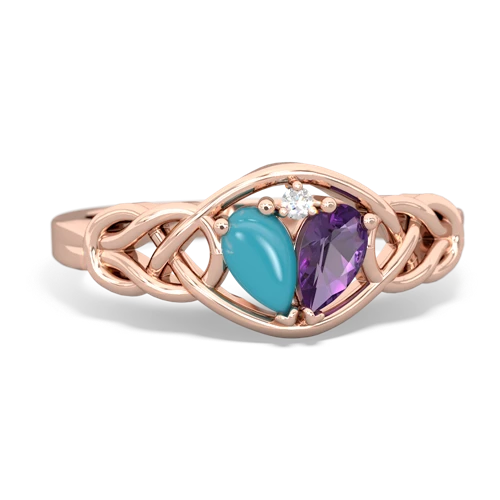turquoise-amethyst celtic knot ring