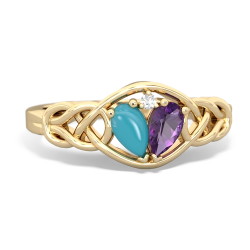 turquoise-amethyst celtic knot ring