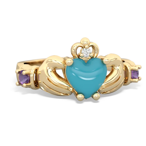 turquoise-amethyst claddagh ring