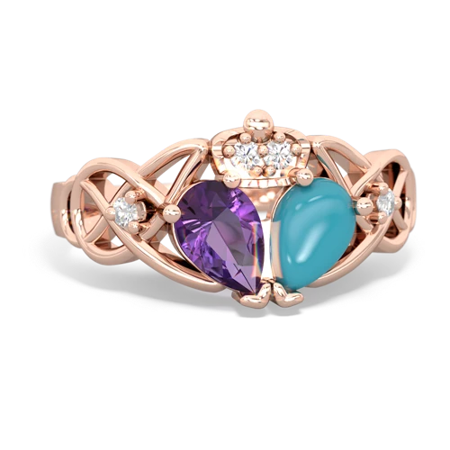 turquoise-amethyst claddagh ring