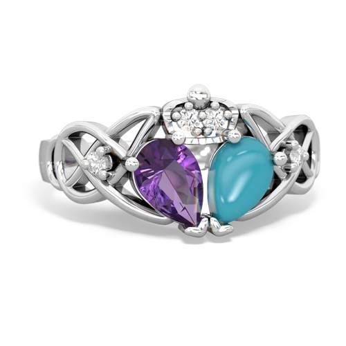 turquoise-amethyst claddagh ring