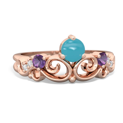 turquoise-amethyst crown keepsake ring