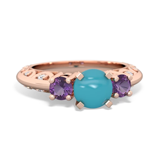 turquoise-amethyst engagement ring