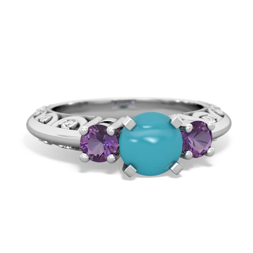 turquoise-amethyst engagement ring