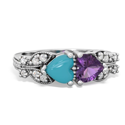 turquoise-amethyst keepsake butterfly ring